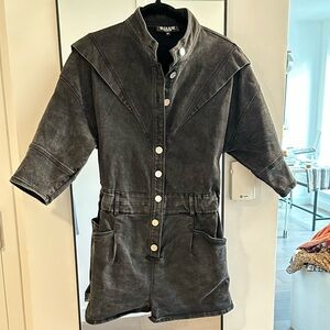 Black Jean shorts romper